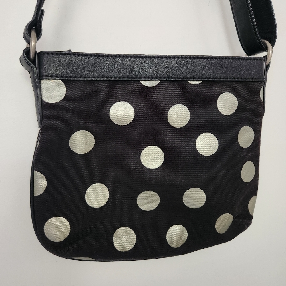 Fossil Black Canvas Polkadot Crossbody Bag - Picture 4 of 13
